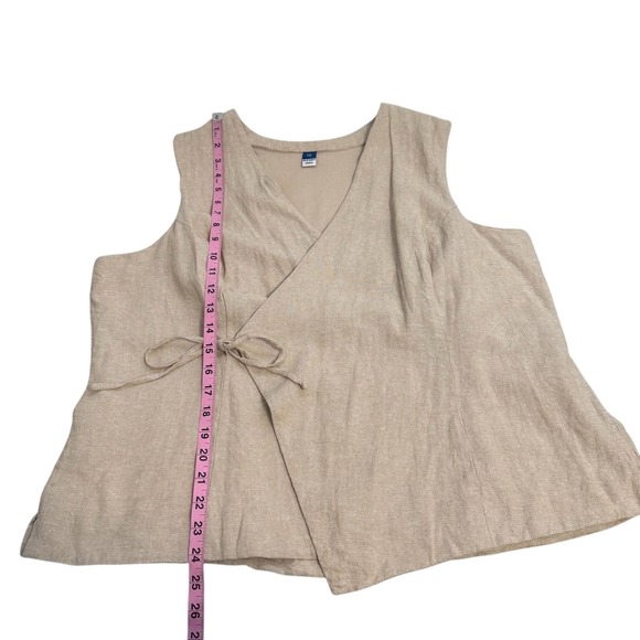 Old Navy | Linen Blend Side Tie Wrap Vest Size XXL - Picture 13 of 13